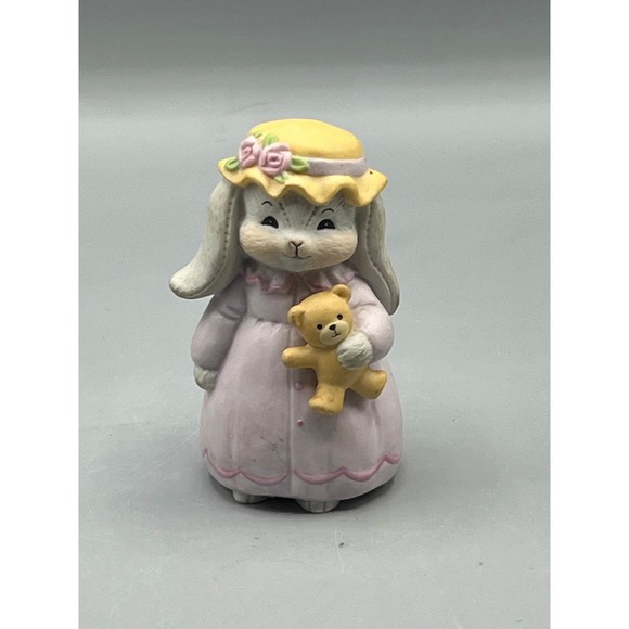 Vintage Lucy and Me Rosie with her Bear Easter Bonnet Gray Bunny Easter Dress - Picture 3 of 7